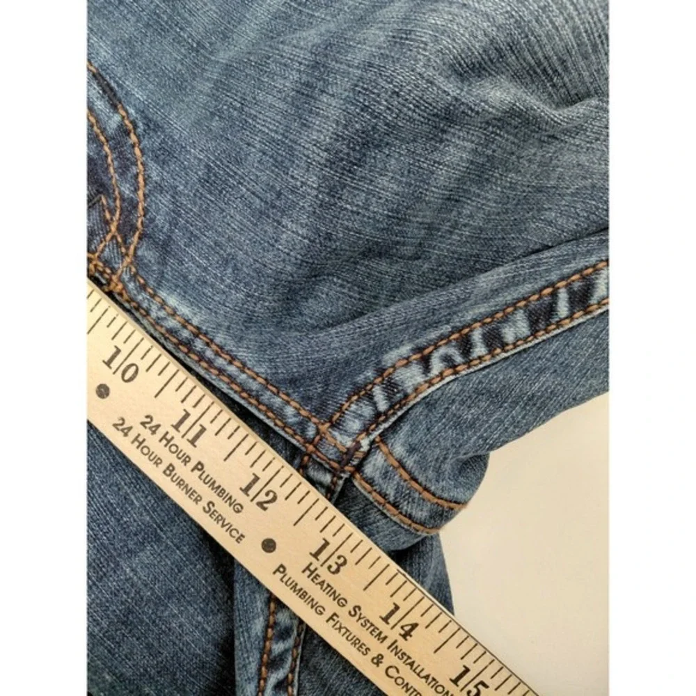 Rank 45 Men Jeans 40W X 32L Blue Denim Back‎ Pockets Embroidery